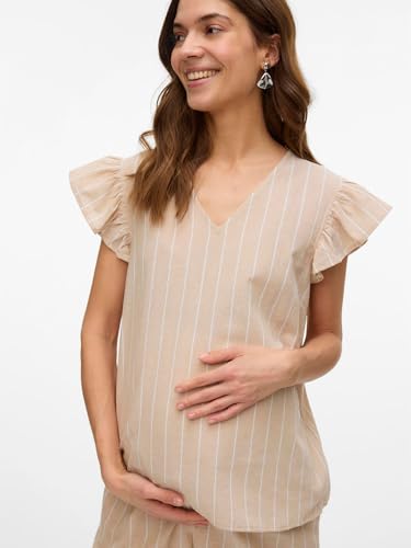 mamalicious-stillbluse-mlpilar-mit-v-ausschnitt-und-r-schen-kurz-rmelig-normal-g image 8