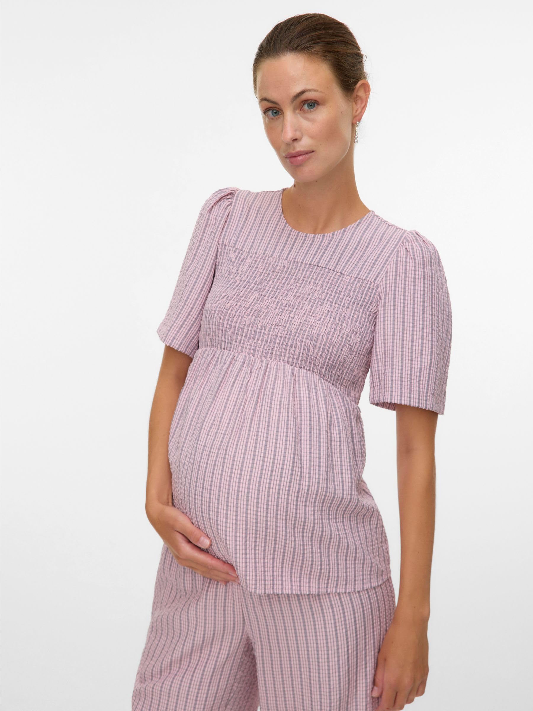 mamalicious-umstandsbluse-normal-geschnitten-rundhals-halbarm-volumin-ser-armsch image 2