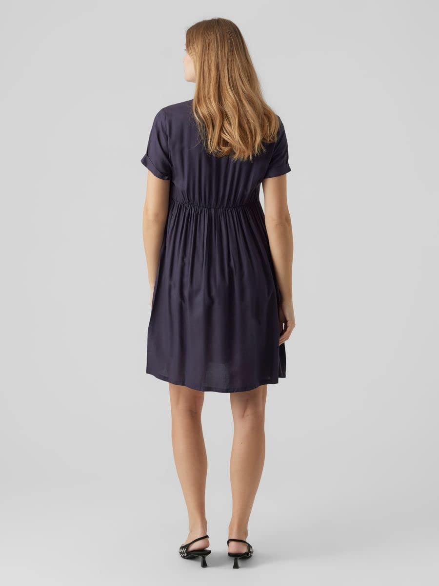 mamalicious-melani-lia-blusenkleid-kastanienbraun-umstandskleid-f-r-schwangersch image 3
