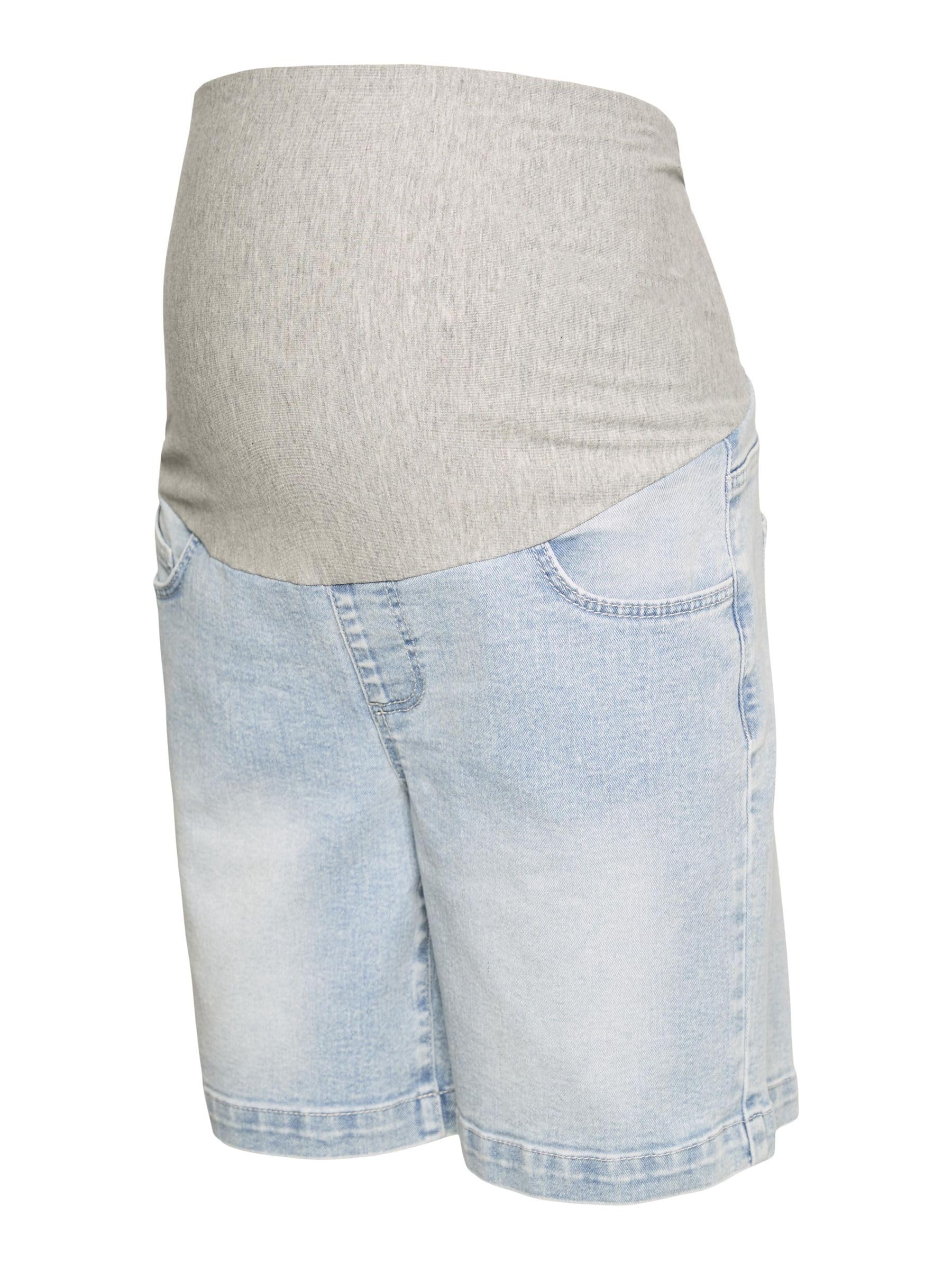 mamalicious-umstands-jeans-shorts-mlmila-slim-fit-mid-rise-knielang-mit-bauchban image 1
