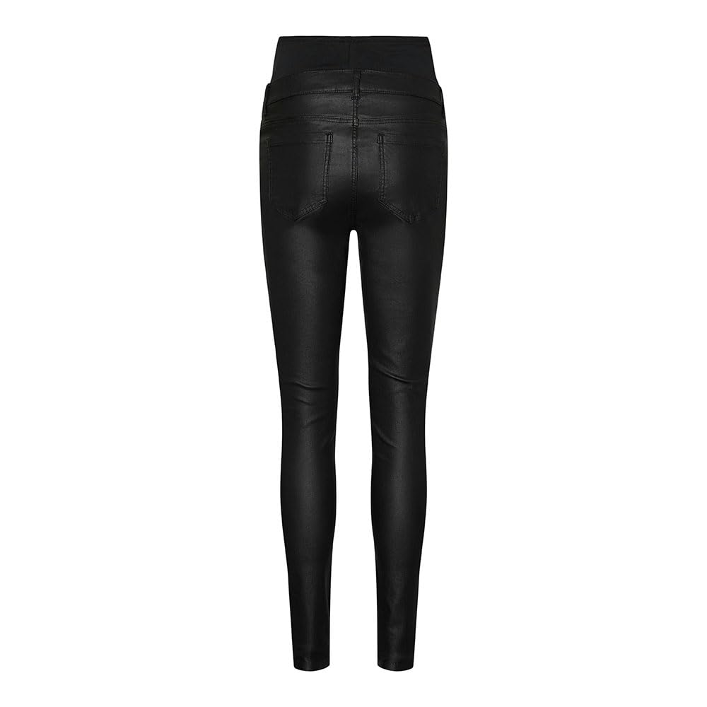 mamalicious-damen-jeans-ml-santos-slim-coated-umstandsjeans-in-schwarz-28w-32l image 2