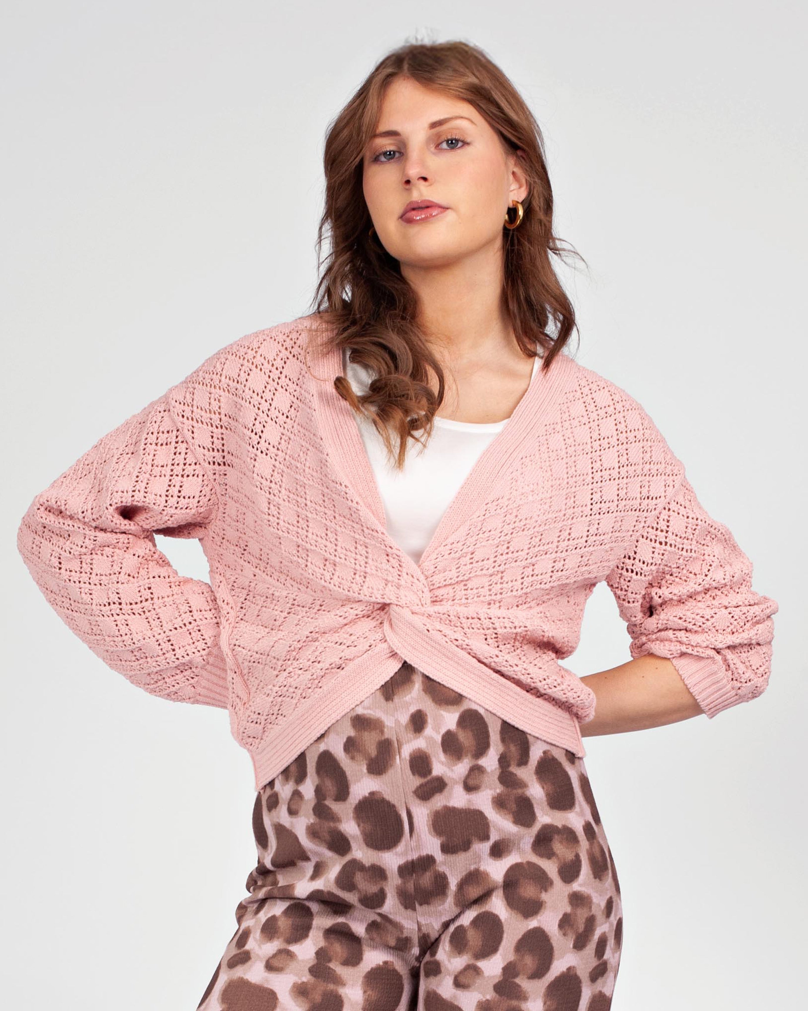 love2wait-cardigan-pink-offener-umstandstop-mit-knopfdetail image 6