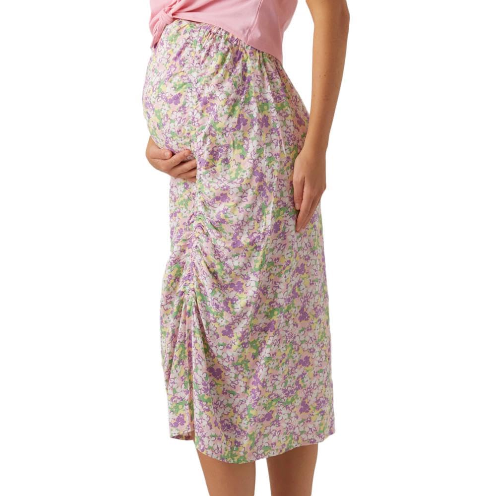 mamalicious-sarah-umstandsrock-rosa-violett-elastischer-bund-100-viskose image 1