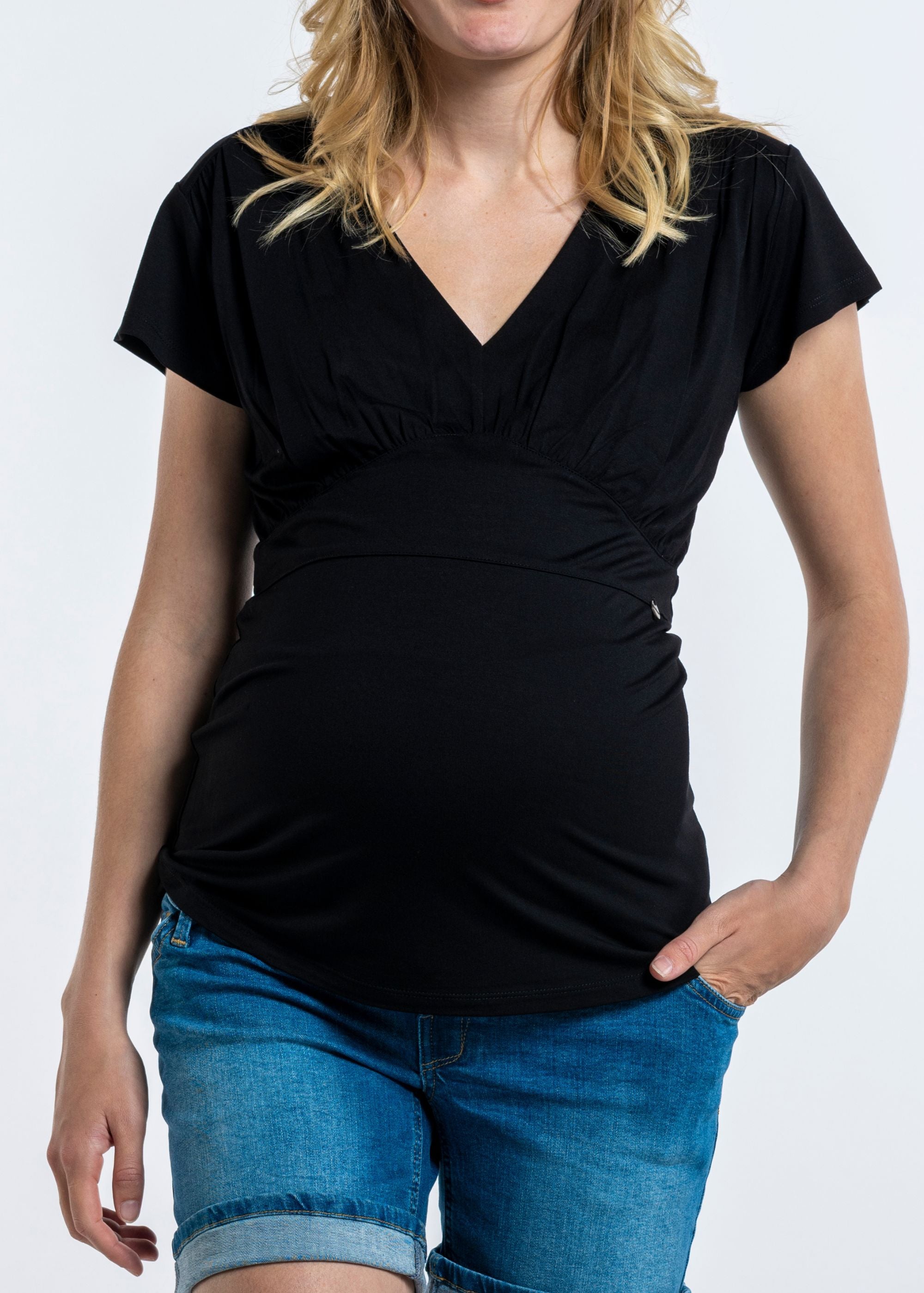 love2wait-top-nursing-ecovero-black-kurz-rmeliges-stilltop-mit-v-ausschnitt-und- image 1