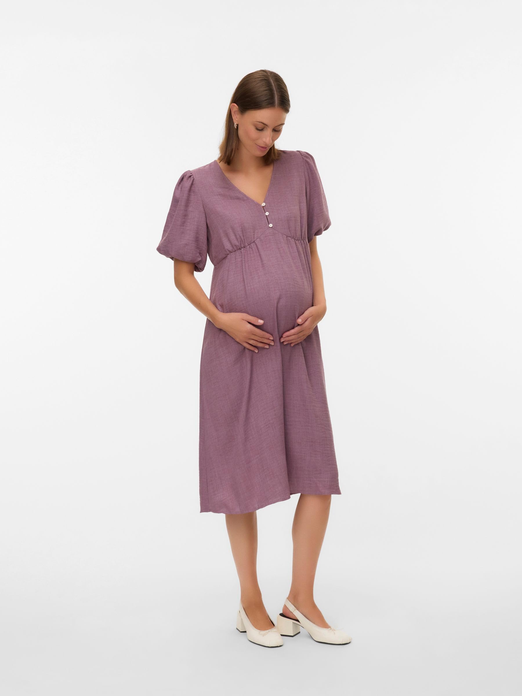 mamalicious-mllifina-umstandskleid-v-ausschnitt-puff-rmel-mit-stillfunktion image 4