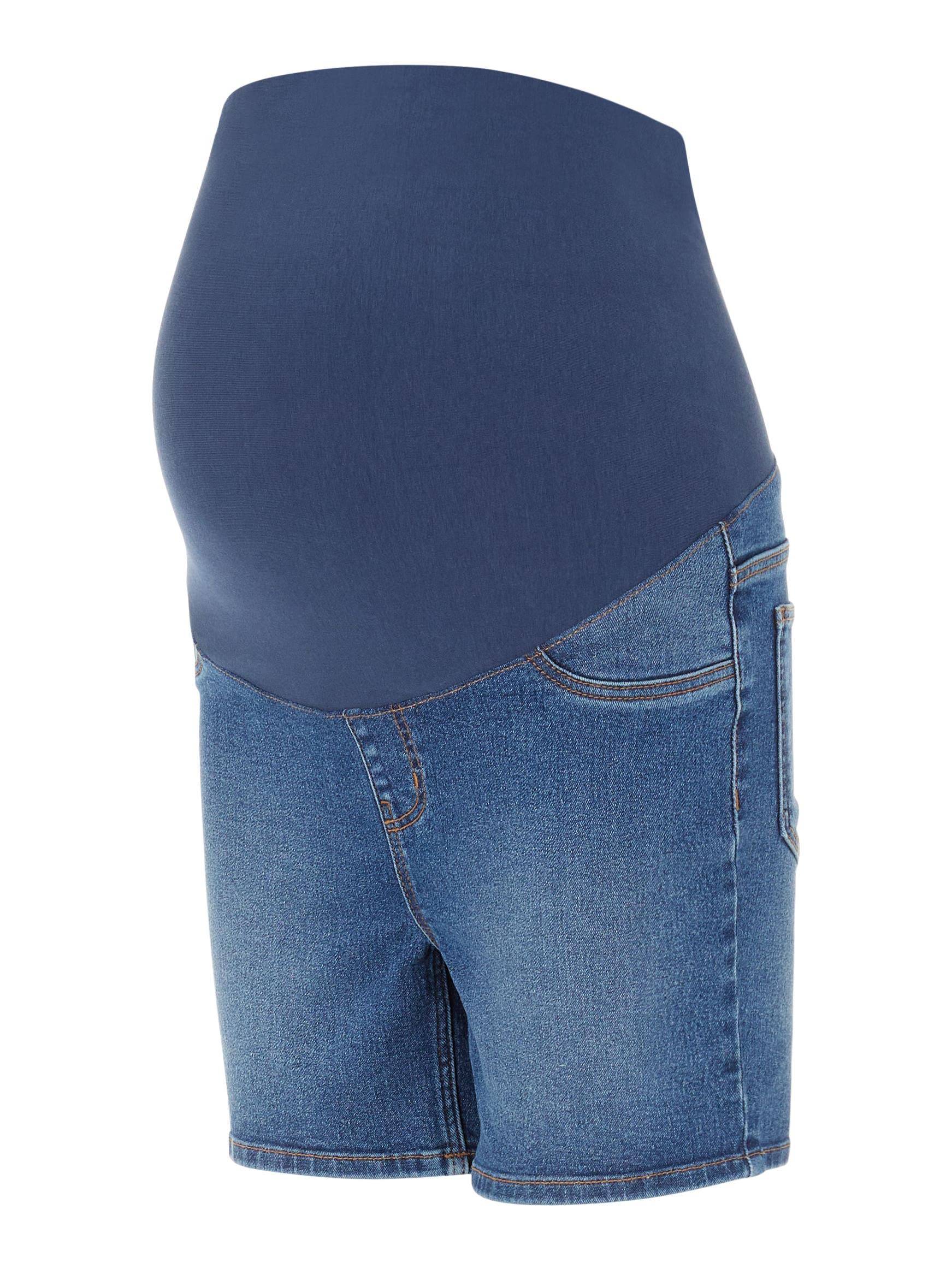 mamalicious-damen-umstands-shorts-mlamy-skinny-medium-blue-mit-bauchband image 5