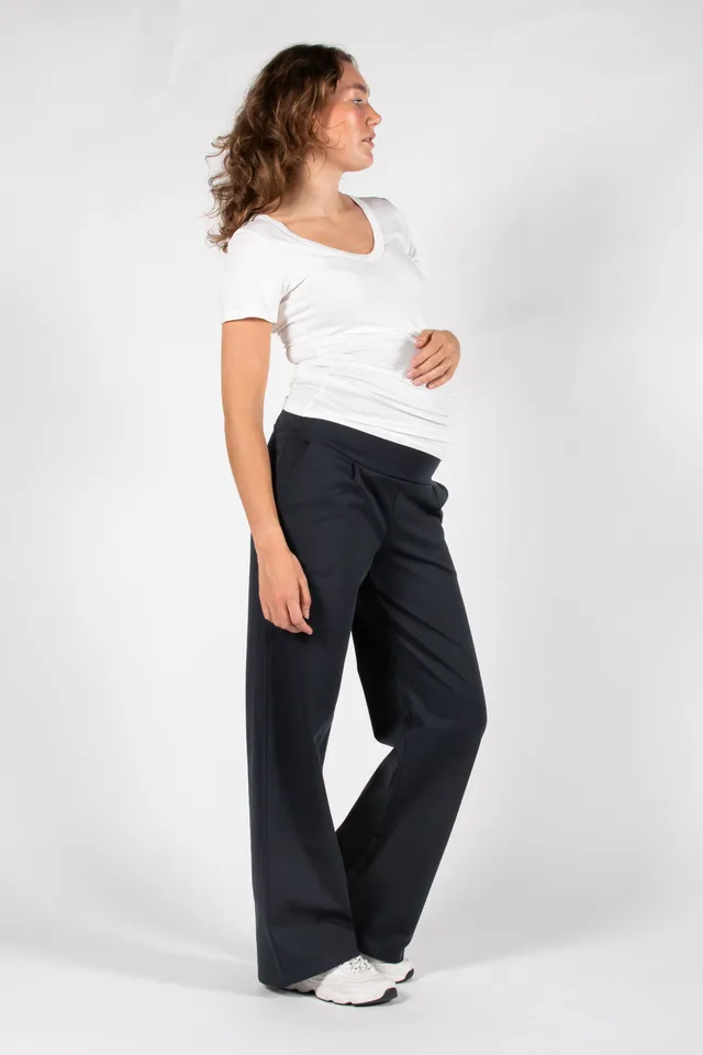 love2wait-pants-wide-leg-umstandsbrotre-mit-weitem-bein-und-angearbeitetem-bauch image 1