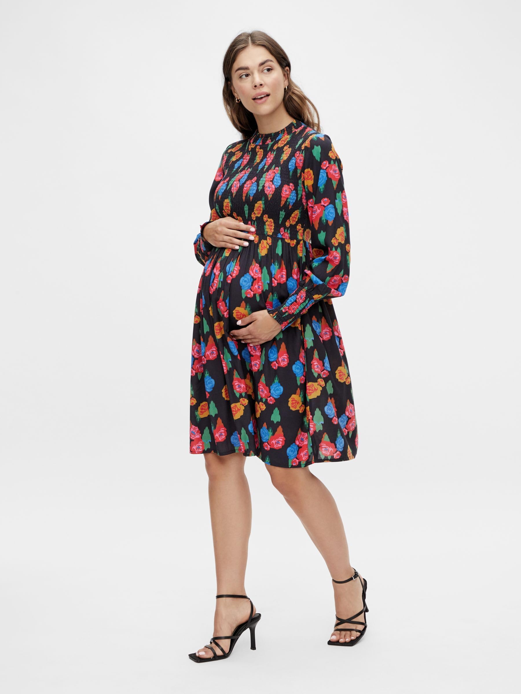 mamalicious-umstandskleid-mlgeorgia-lang-rmeliges-kleid-mit-g-rtel-und-ballon-rm image 2