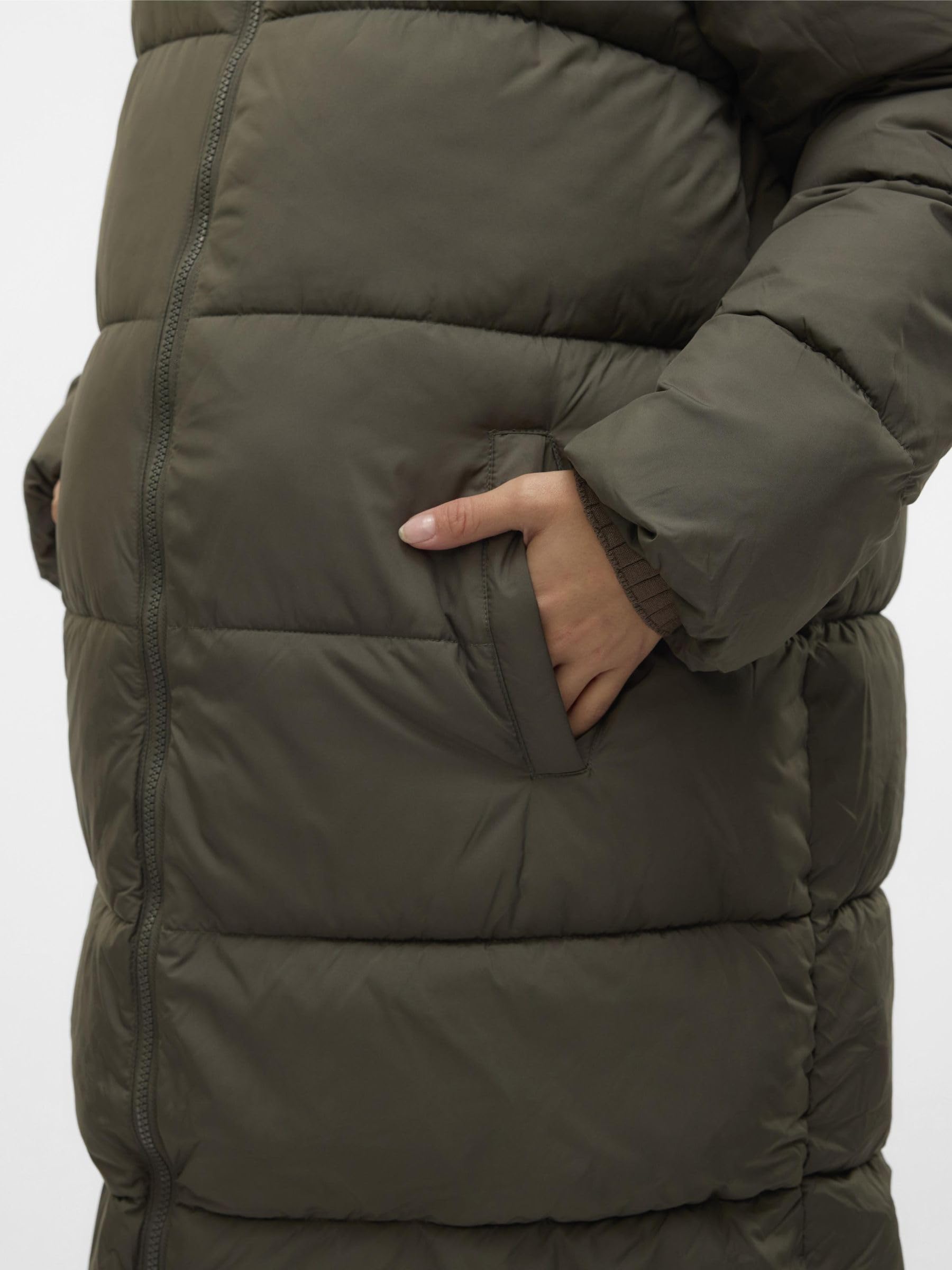 mamalicious-damen-jacke-mit-kapuze-und-elastischen-b-ndchen-knielang-rei-verschl image 5