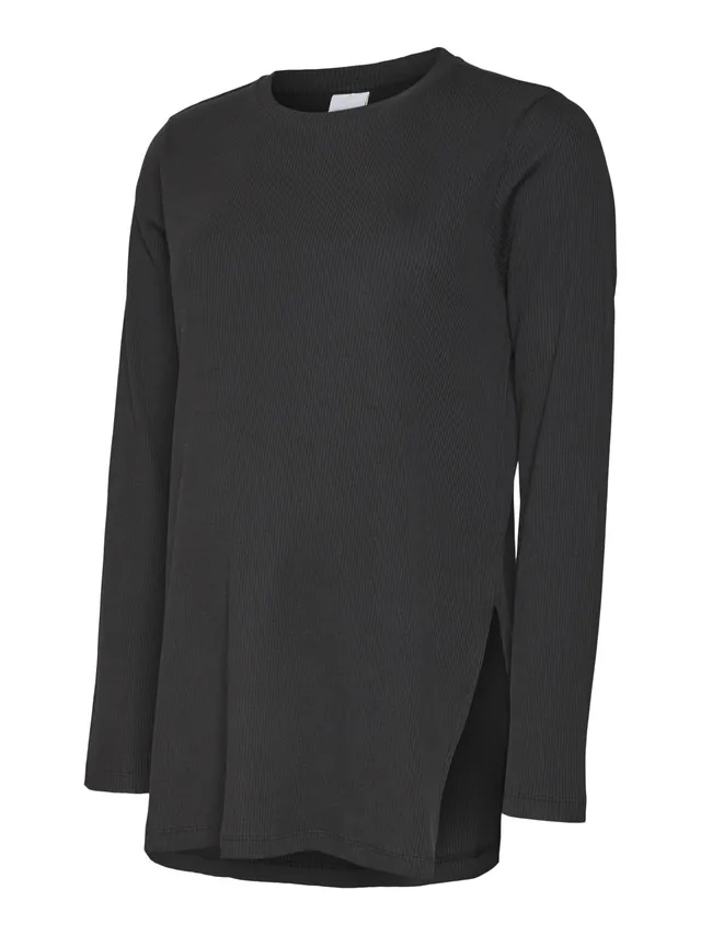 mamalicious-umstands-top-mlpilar-rundhals-langarm-extra-lang-seitenschlitze-2-in image 1