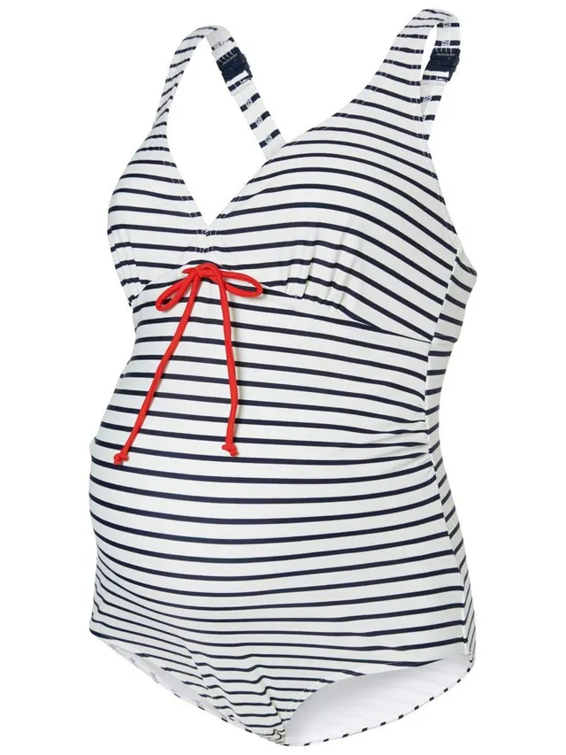 mamalicious-mljosefine-stripy-umstands-badeanzug-neckholder-gestreift image 1
