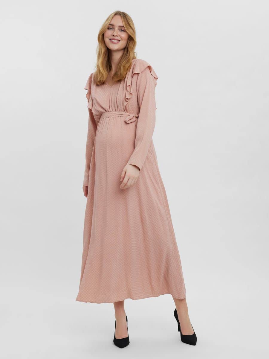 mamalicious-damen-midikleid-mit-stillfunktion-und-volant-v-ausschnitt-lenzing-ec image 5