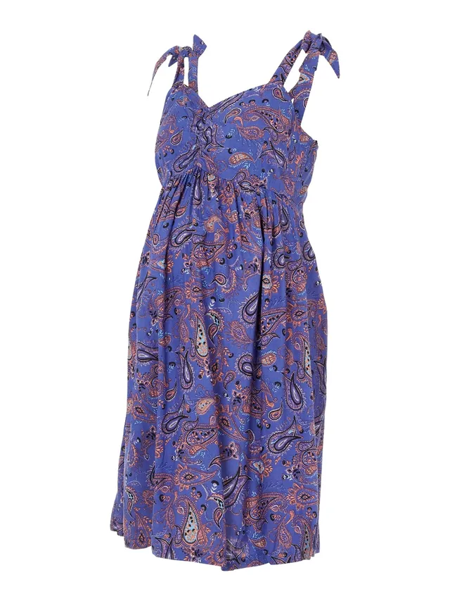 mamalicious-damen-sommerkleid-tuli-umstandskleid-in-blau-mix-gr-e-s-36 image 1