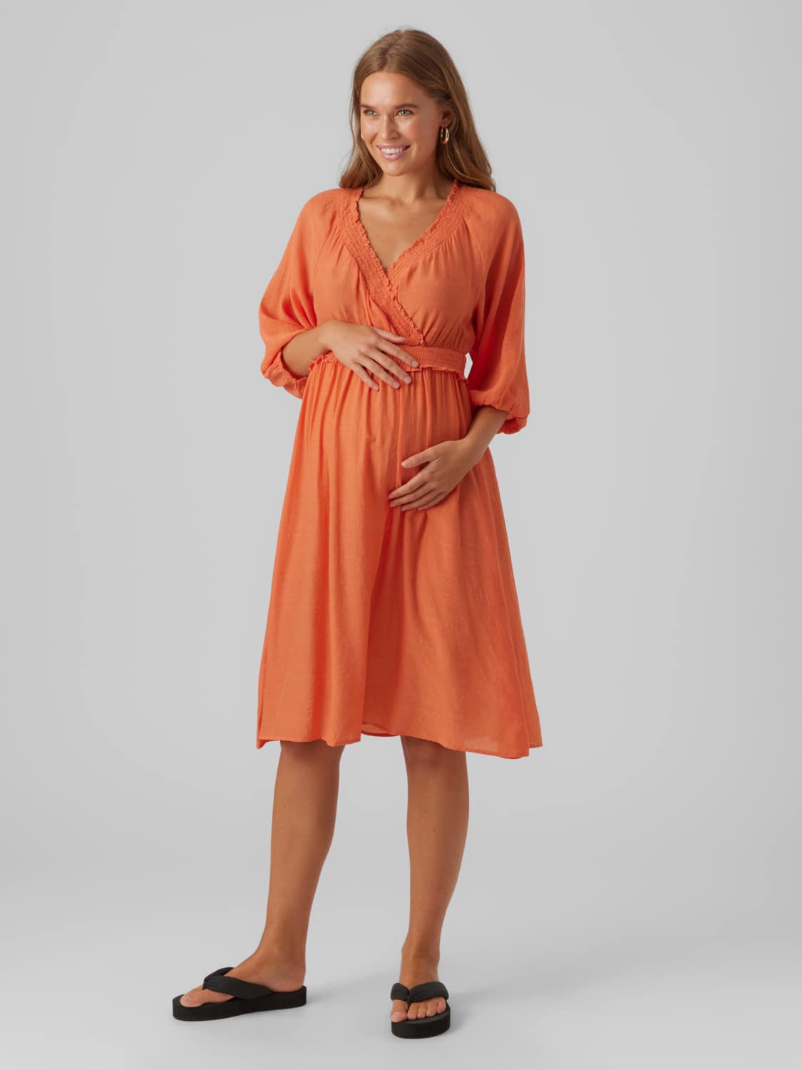 mamalicious-damen-umstandskleid-mit-wickeloptik-bequemes-kleid-f-r-schwangere image 4