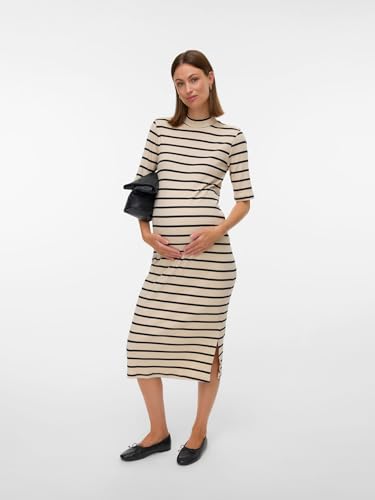 mamalicious-mllane-umstandskleid-hochgeschlossen-halbarm-midi-l-nge-eng-anliegen image 7