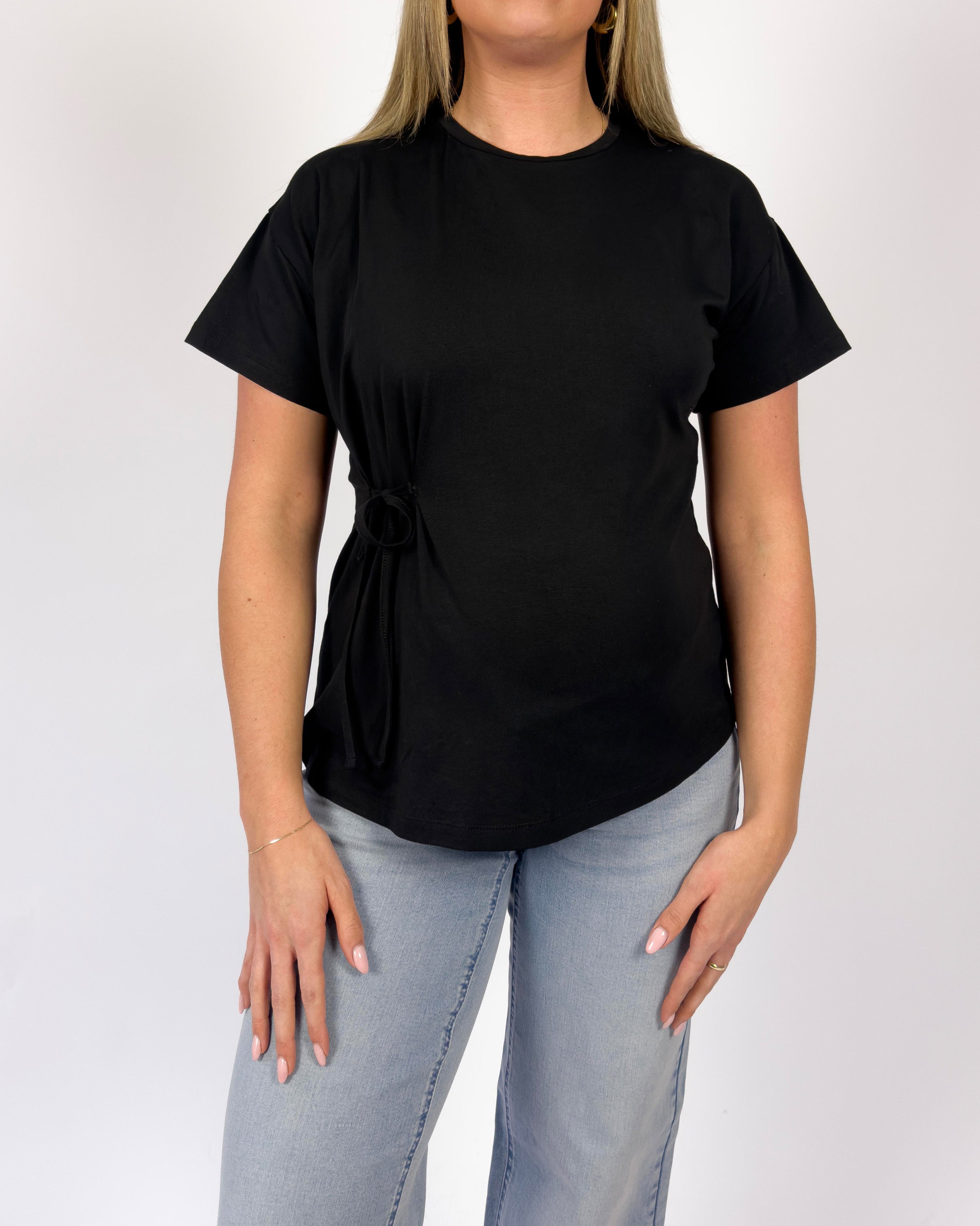 love2wait-t-shirt-black-umstands-t-shirt-mit-schleifendetail image 1