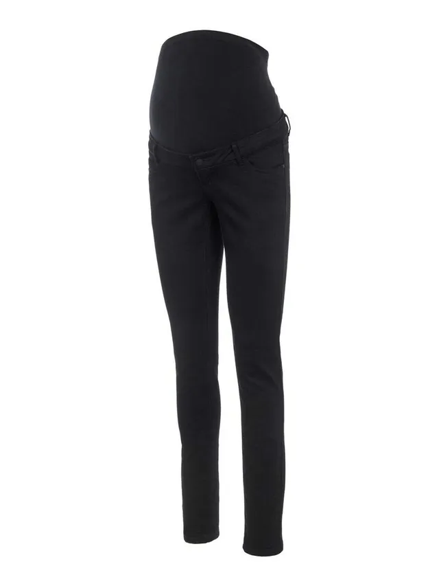 mamalicious-mlmercy-umstands-jeans-slim-fit-coated-5-pocket-mit-jersey-bauchband image 1