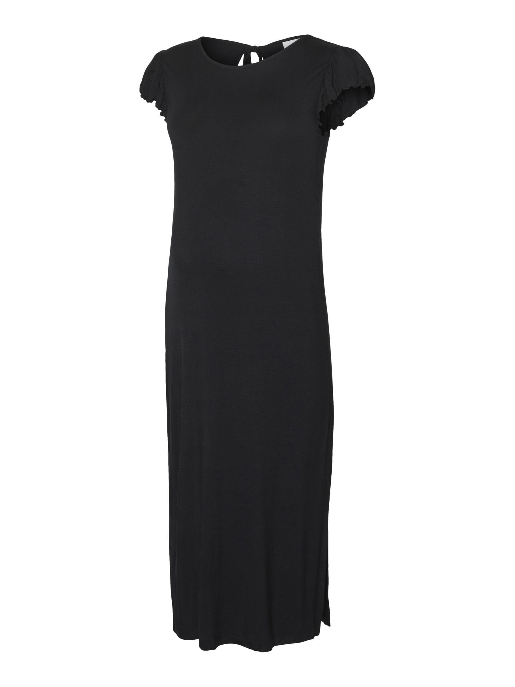 mamalicious-mlmolly-umstandskleid-midi-kleid-mit-rundhals-kappen-rmeln-bindeg-rt image 1