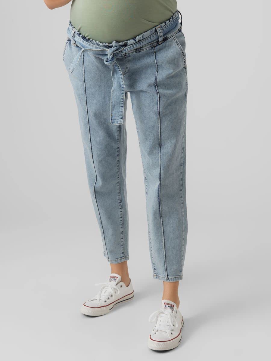 mamalicious-mlcedar-cropped-regular-jeans-umstandsjeans-mit-bindeg-rtel image 2