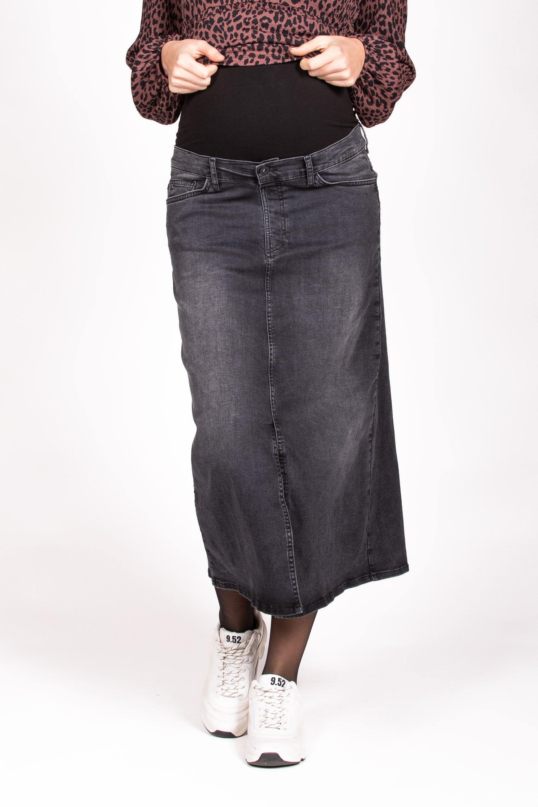 love2wait-langer-jeansrock-denim-split-umstands-maxirock-mit-schlitz-charcoal image 2
