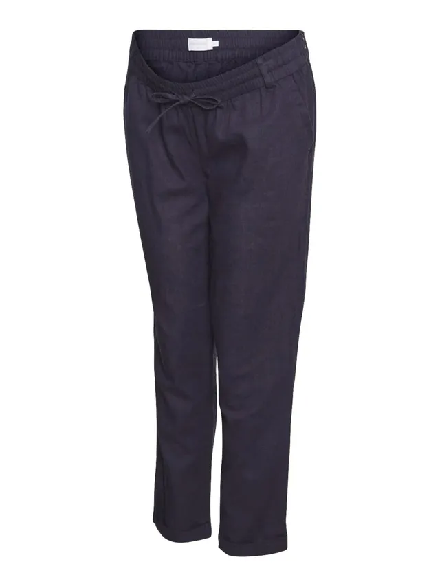 mamalicious-mlbeach-woven-string-pant-umstands-leinenhose-mit-elastischem-bund image 1