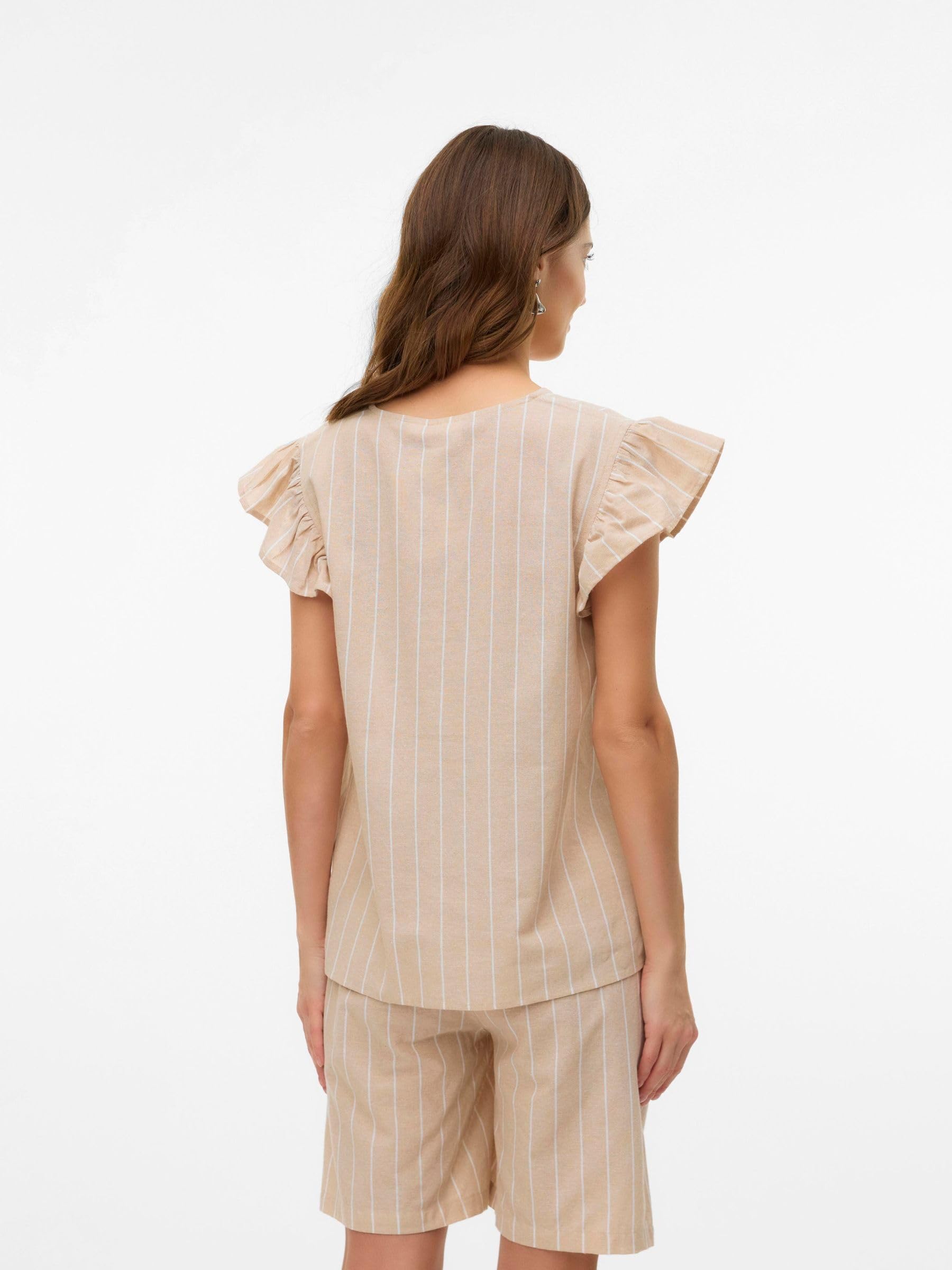 mamalicious-stillbluse-mlpilar-mit-v-ausschnitt-und-r-schen-kurz-rmelig-normal-g image 4