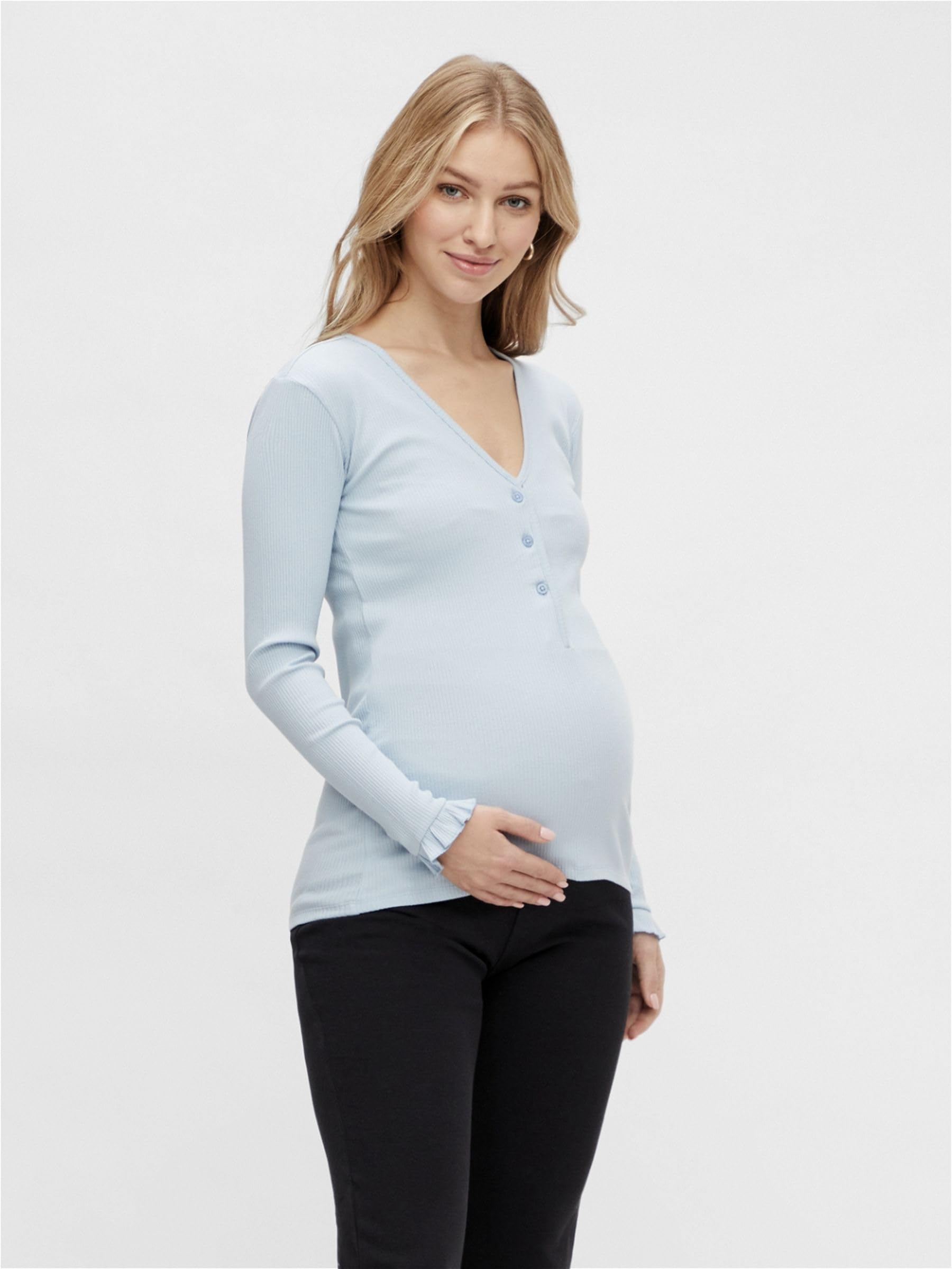 mamalicious-umstandsbluse-mit-stillfunktion-3-kn-pfen-und-rippstrick-lang-rmelig image 4