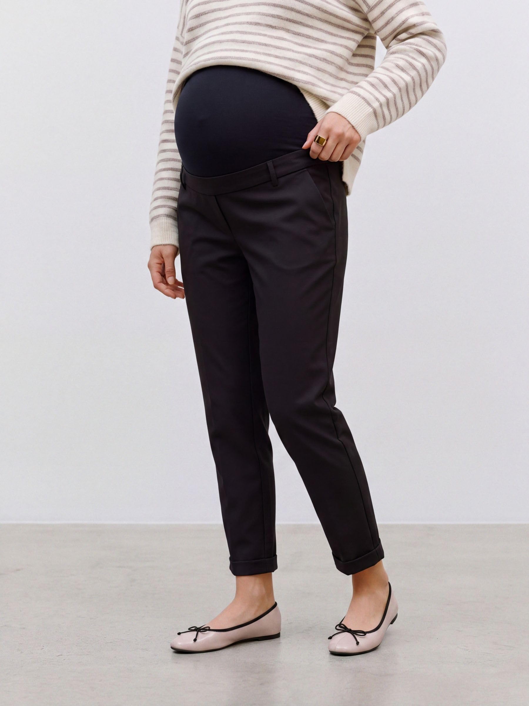 mamalicious-umstands-chinohose-mit-mid-rise-umschlagbaren-s-umen-und-bumpband-be image 5