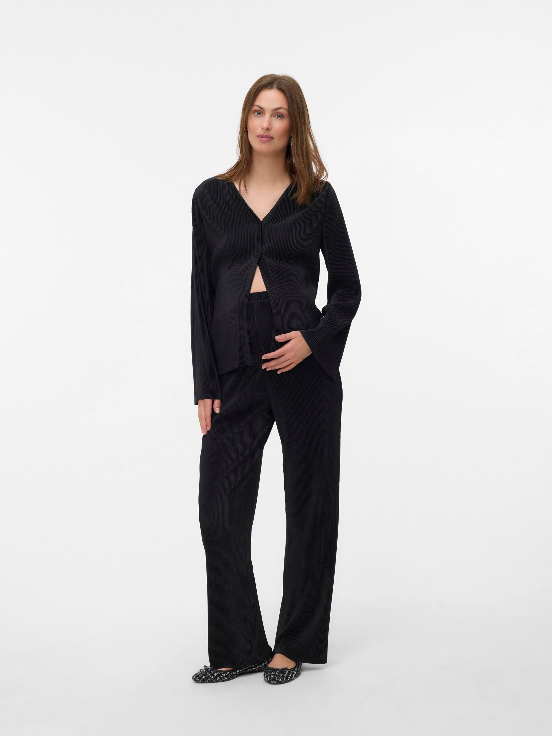 mamalicious-umstandshose-gerade-geschnitten-elastischer-taillenbund-bauchband image 4