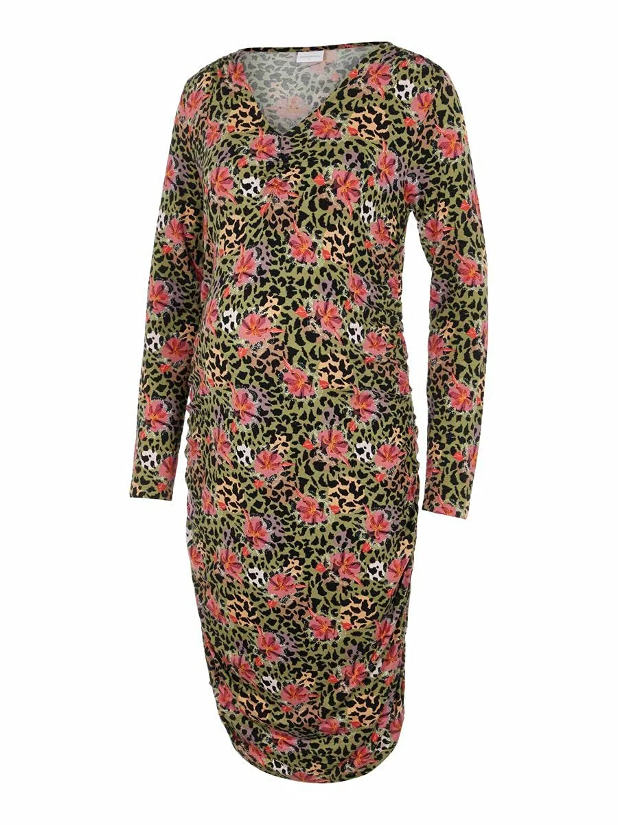 mamalicious-mlcharo-l-s-jersey-short-dress-a-elastisches-umstandskleid-mit-muste image 1