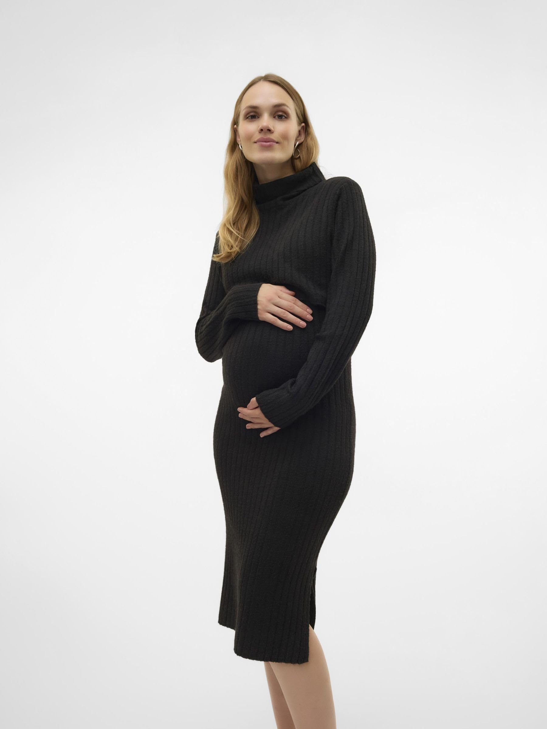 mamalicious-mlsuniva-june-ls-knit-midi-dress-2f-noos-langarm-strickkleid-in-midi image 2