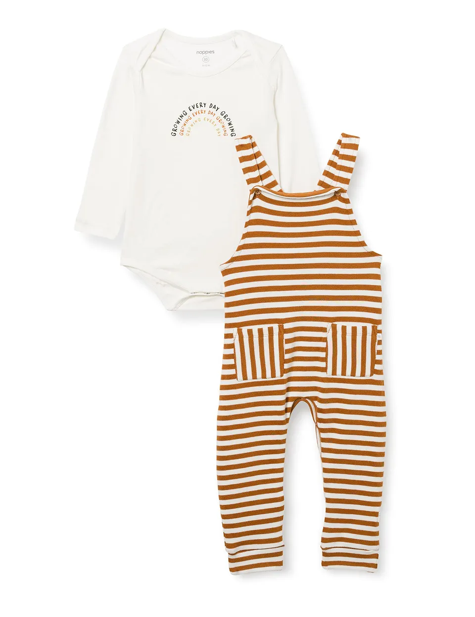 noppies-unisex-baby-set-saffron-body-mit-spruch-growing-every-day-growing-und-ge image 1