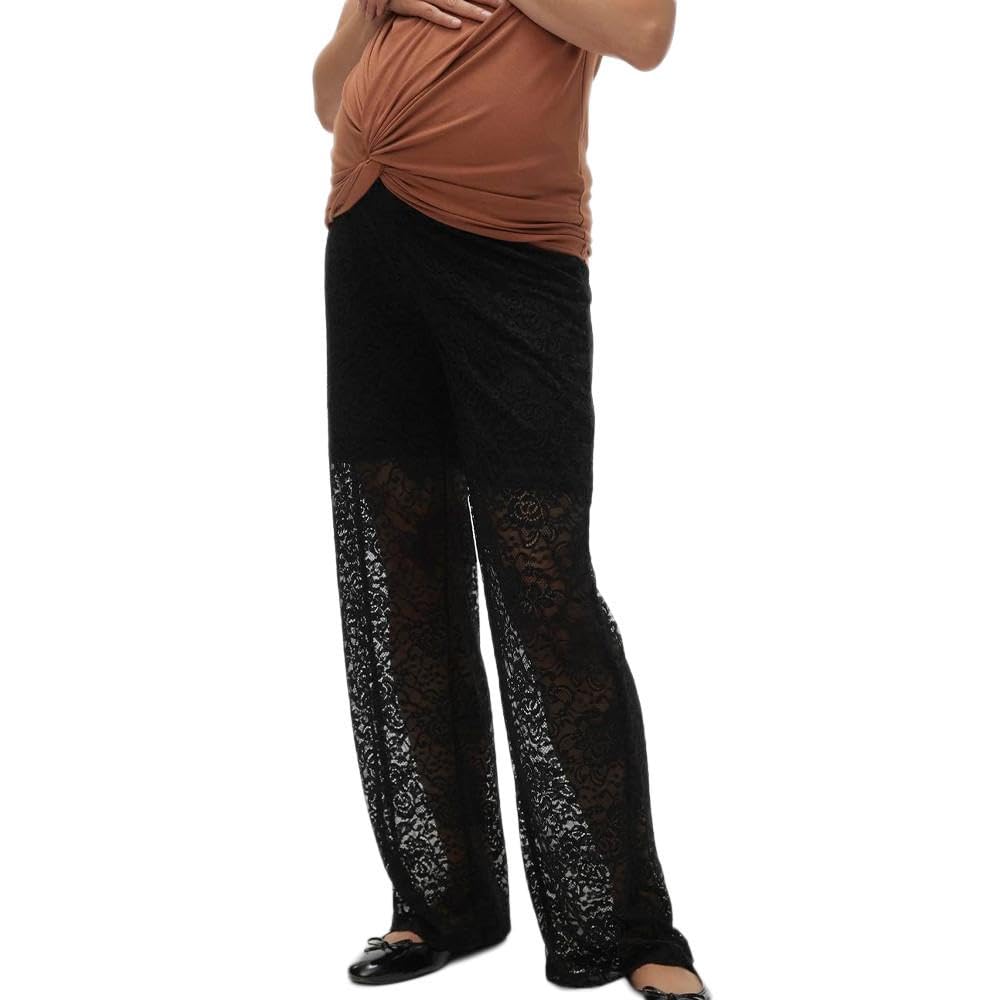 mamalicious-barbara-damenhose-aus-spitze-schwarz-umstandshose-mit-hoher-taille-u image 1