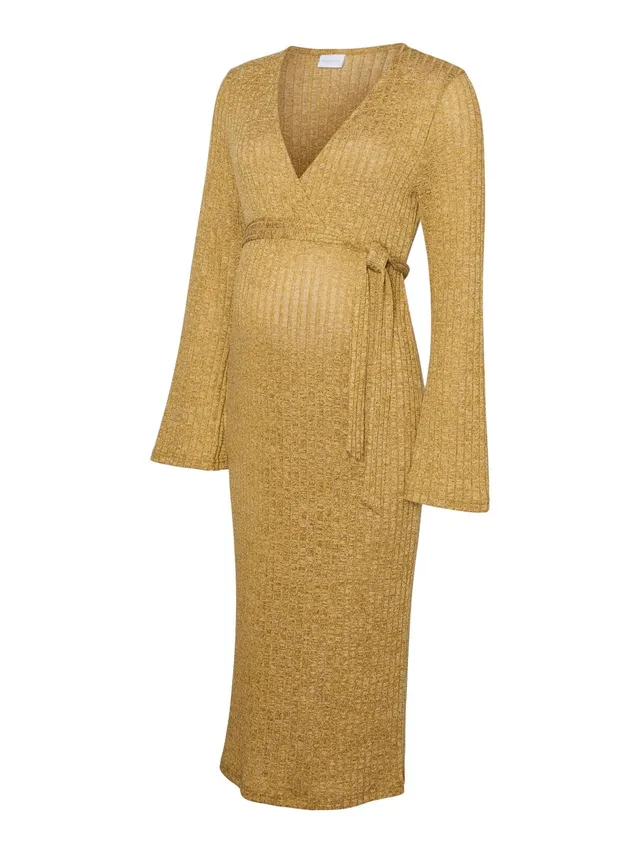 mamalicious-umstandskleid-mlzenia-normal-geschnitten-v-ausschnitt-midikleid-mit- image 1