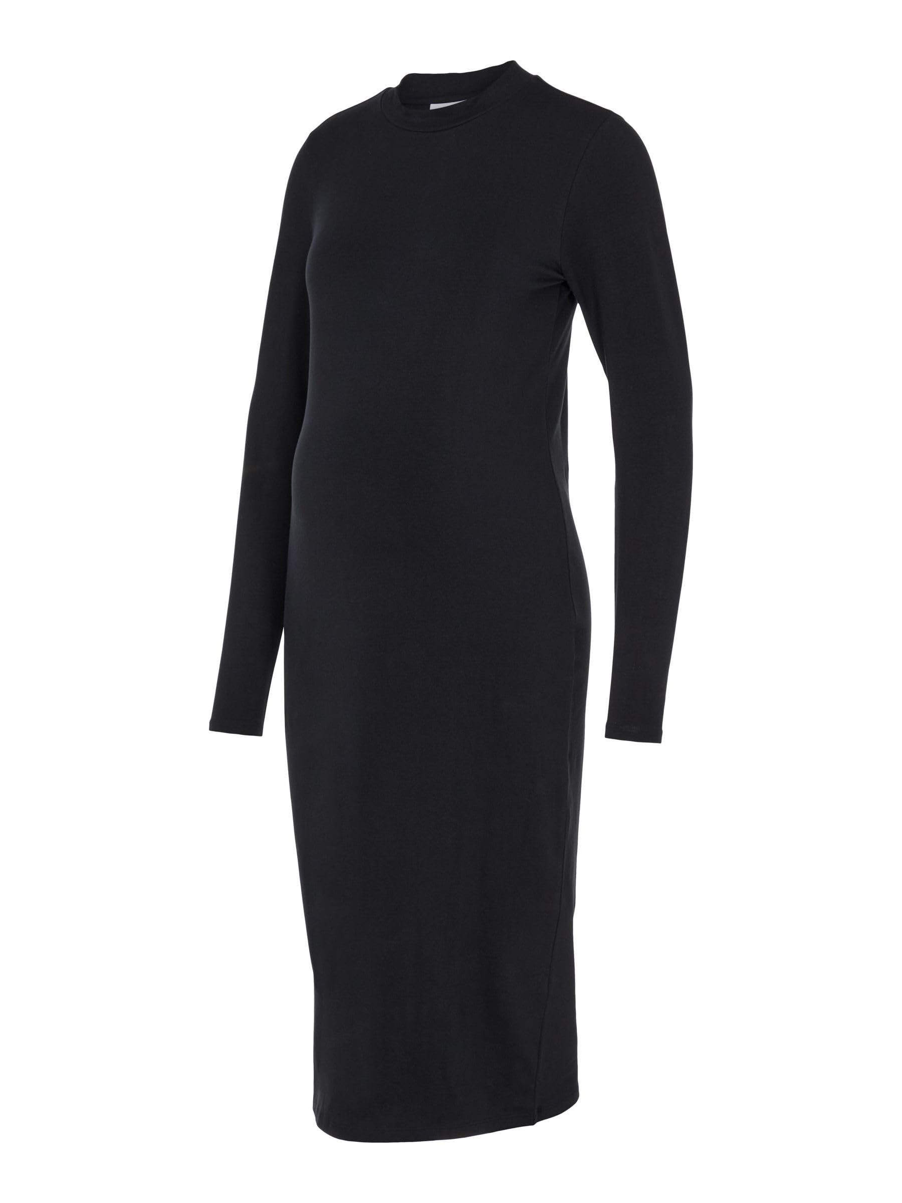 mamalicious-umstandskleid-mleva-midikleid-mit-stehkragen-und-langen-rmeln-aus-re image 1