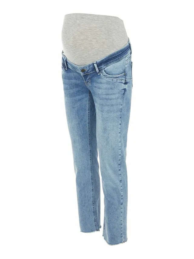 mamalicious-damen-mltrinity-cropped-slim-a-jeans-umstandsjeans-mit-elastischem-b image 1