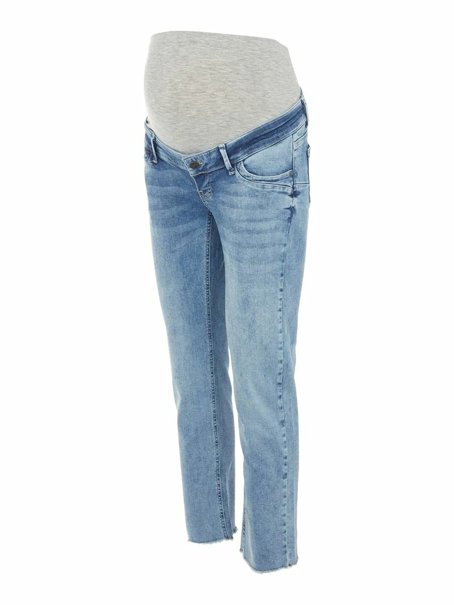 mamalicious-damen-mltrinity-cropped-slim-a-jeans-umstandsjeans-mit-elastischem-b image 1