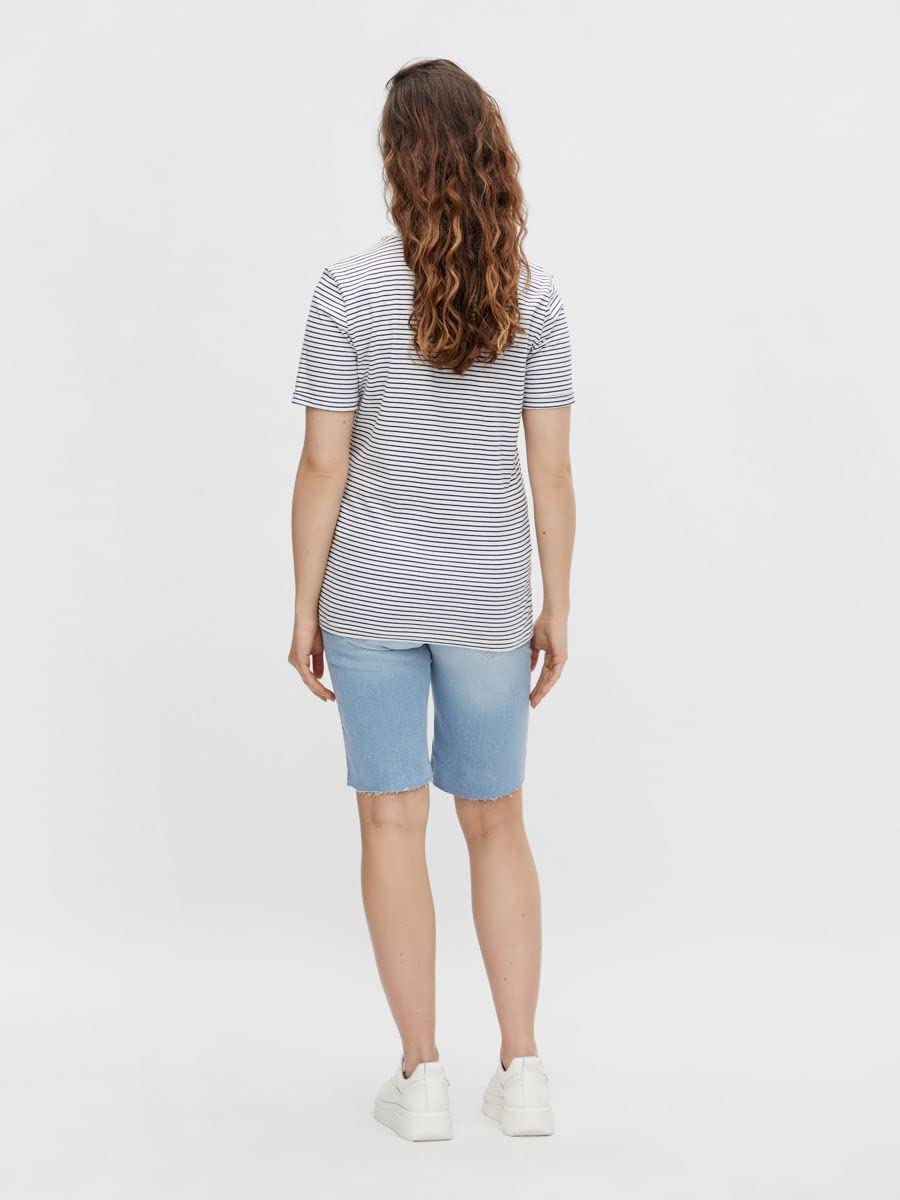 mamalicious-damen-mlhanna-bermuda-denim-shorts-jeansshorts-mit-bauchband image 3