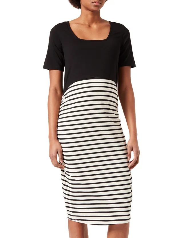 noppies-umstandskleid-stillkleid-dress-nursing-short-sleeve-stripe-l-we-schwarz- image 1