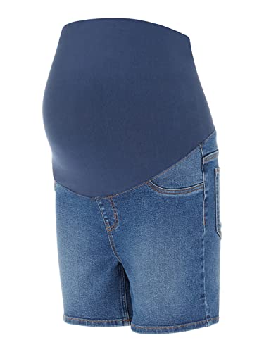 mamalicious-damen-umstands-shorts-mlamy-skinny-medium-blue-mit-bauchband image 6
