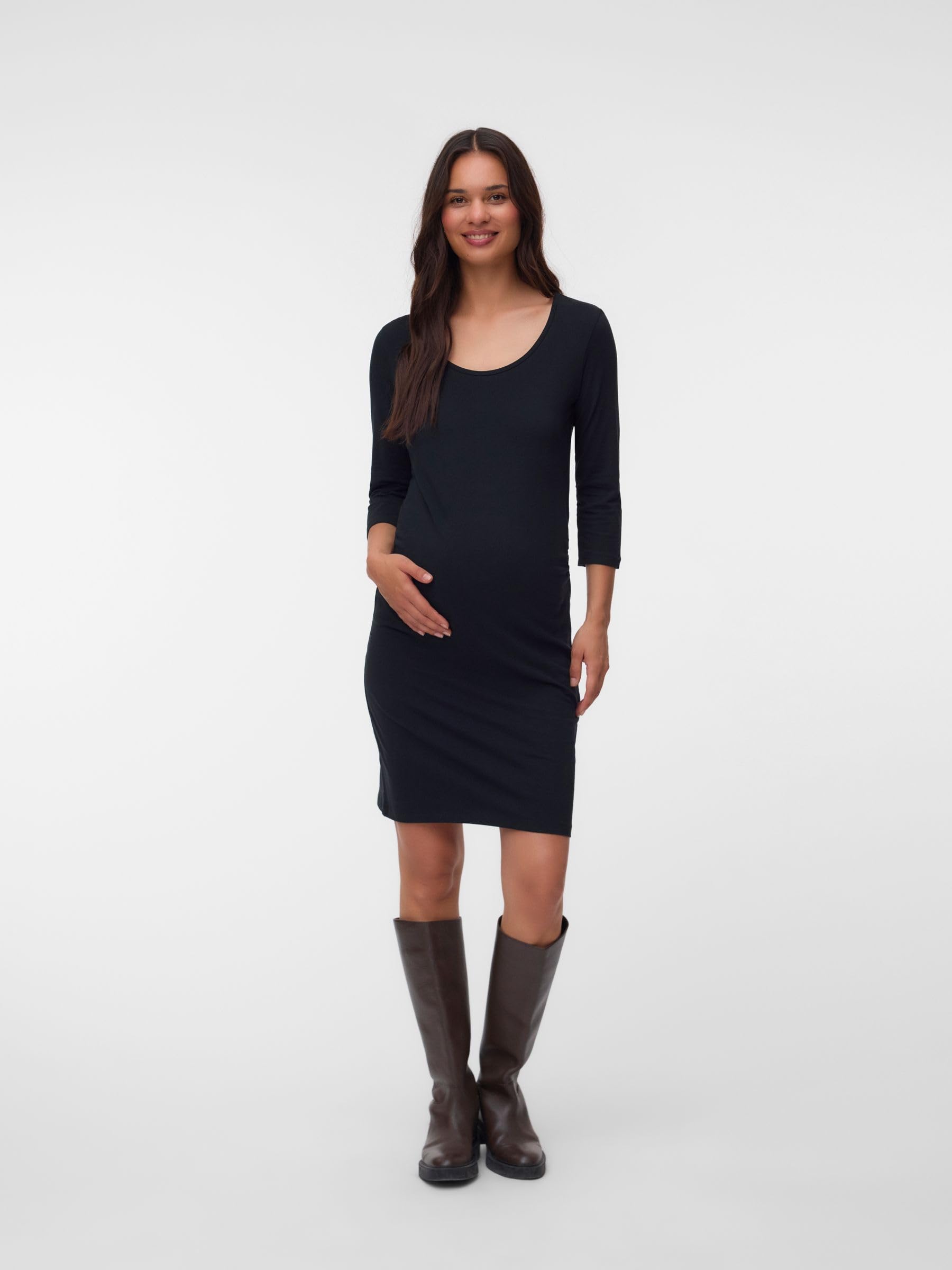 mamalicious-mllea-umstandskleid-einfarbiges-jersey-kleid-mit-3-4-rmeln image 5