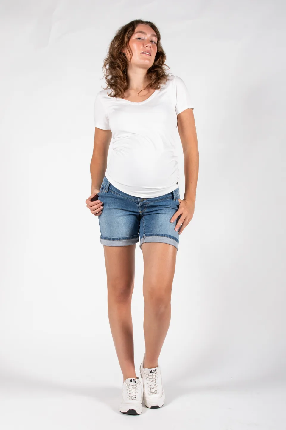 love2wait-jeans-short-long-stone-wash-umstands-shorts-mit-comfort-bund image 1
