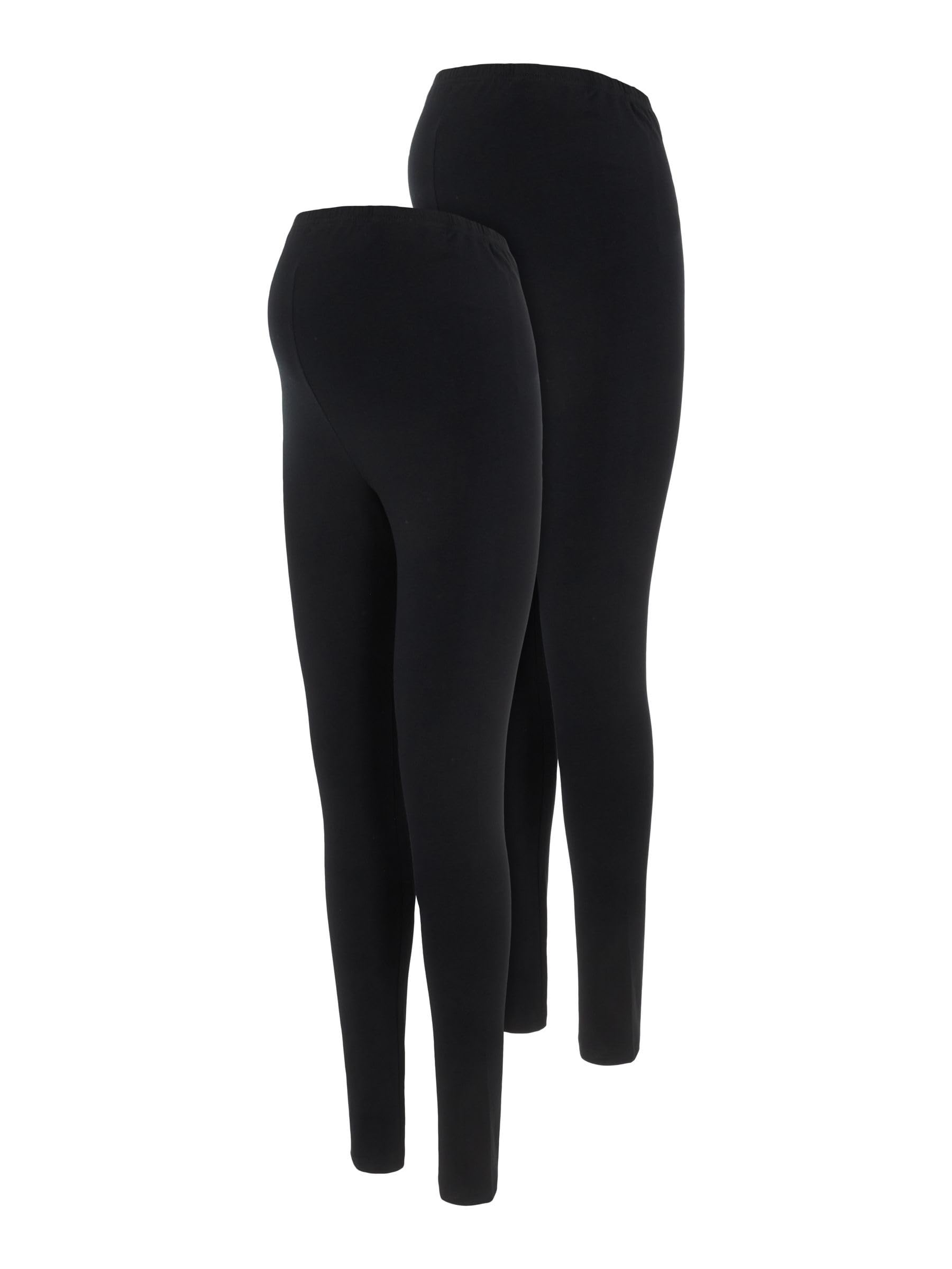 mamalicious-damen-umstandsleggings-slim-fit-2er-pack-hohe-taille-bio-baumwolle-s image 1