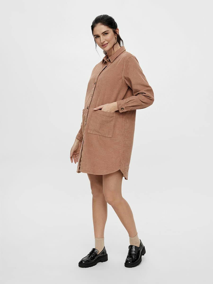 mamalicious-umstandskleid-pcmphoebe-cordkleid-in-swarm-taupe-100-baumwolle image 4