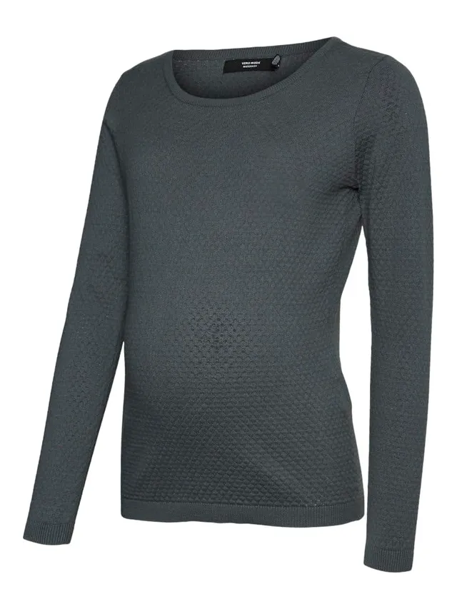 mamalicious-vmmcare-structure-ls-o-neck-blou-noos-umstands-strickpullover-mit-ru image 1