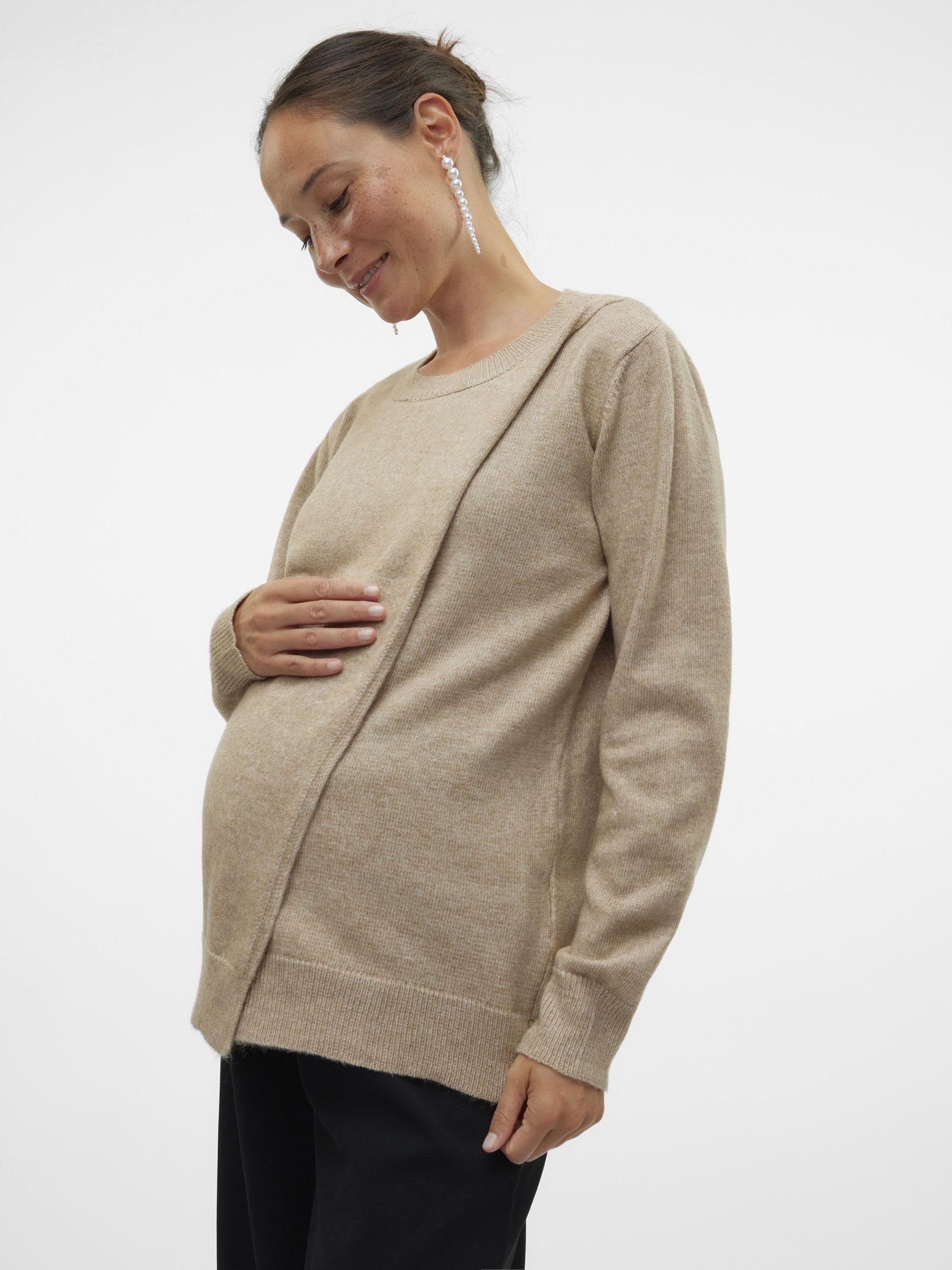 mamalicious-umstands-strickpullover-2-in-1-wickelpullover-mit-rundhals-langarm image 2