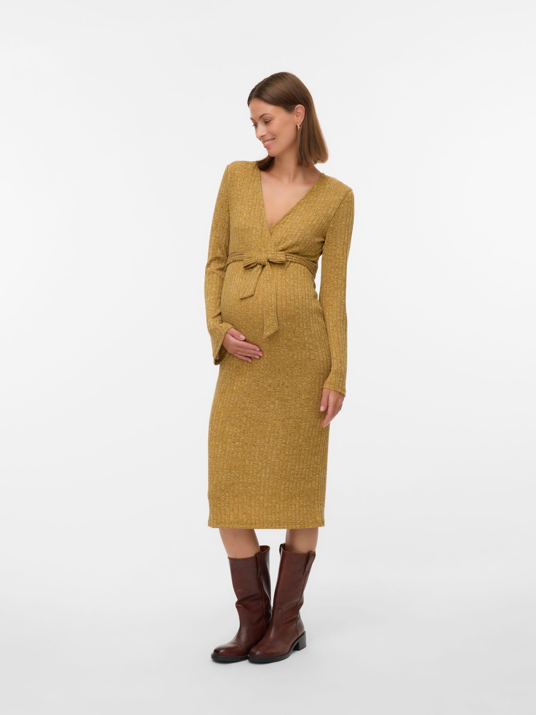 mamalicious-umstandskleid-mlzenia-normal-geschnitten-v-ausschnitt-midikleid-mit- image 5