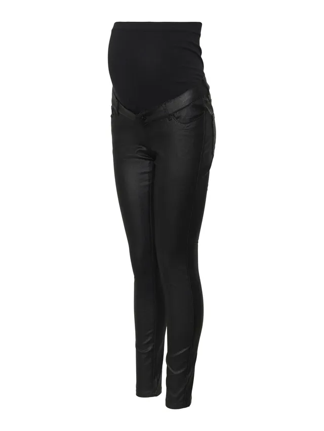 mamalicious-vmmseven-umstandsjeans-skinny-coated-beschichtet-schwarz-damen image 1