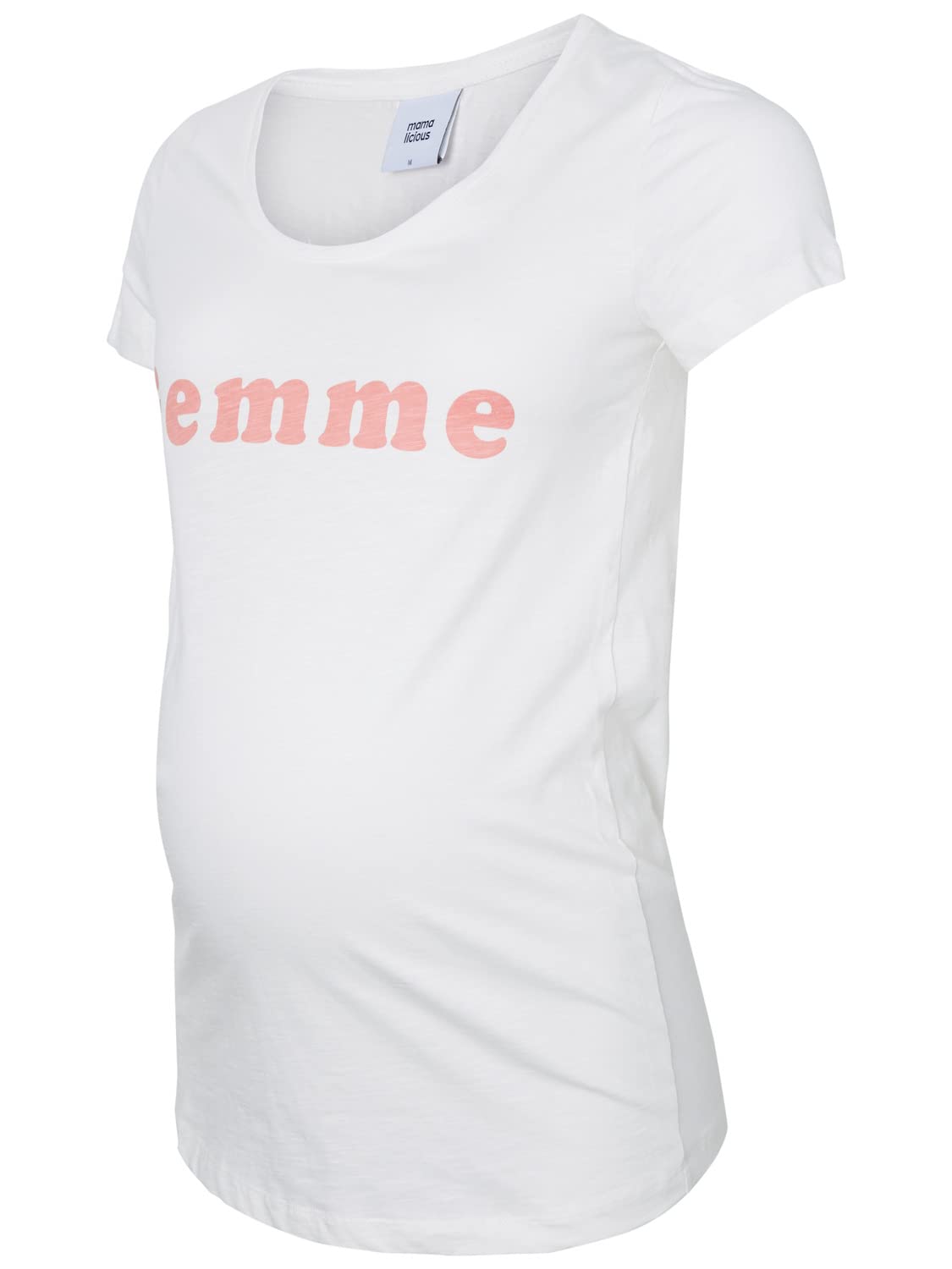 mamalicious-mlfemme-ss-jersey-top-a-v-umstands-t-shirt-mit-frontprint-weiche-bau image 1