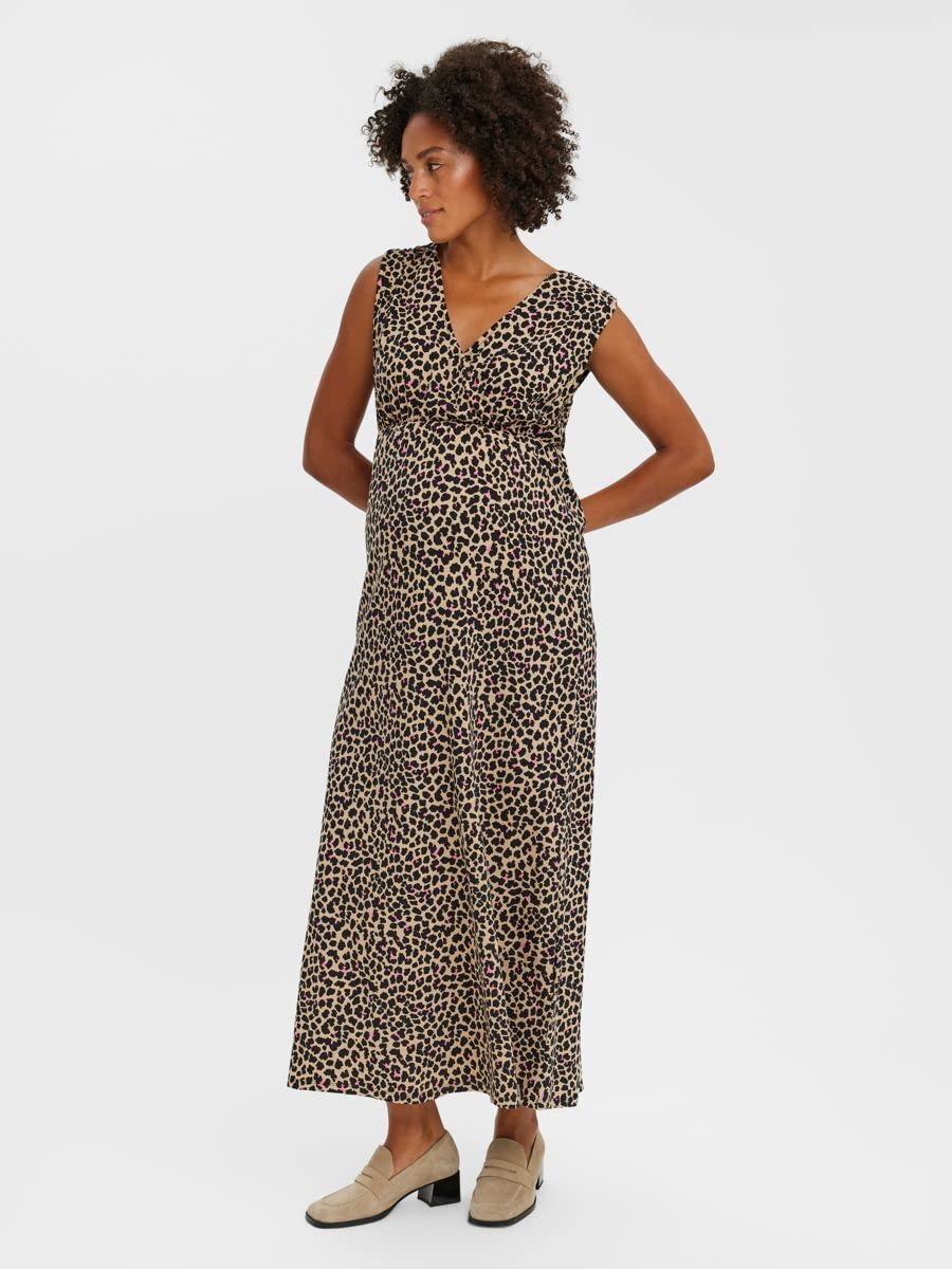mamalicious-mlkalina-umstandskleid-mit-leomuster-maxikleid-mit-v-ausschnitt-zum- image 5